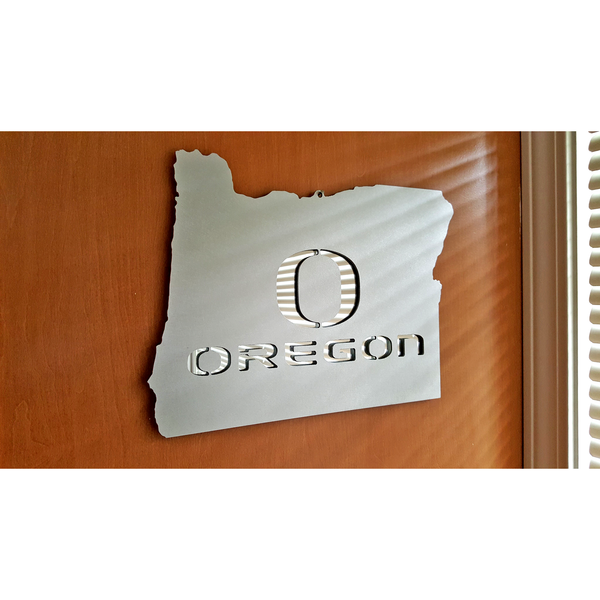 O-Oregon In Oregon - Brushed Aluminum on Mirror - Wall Art