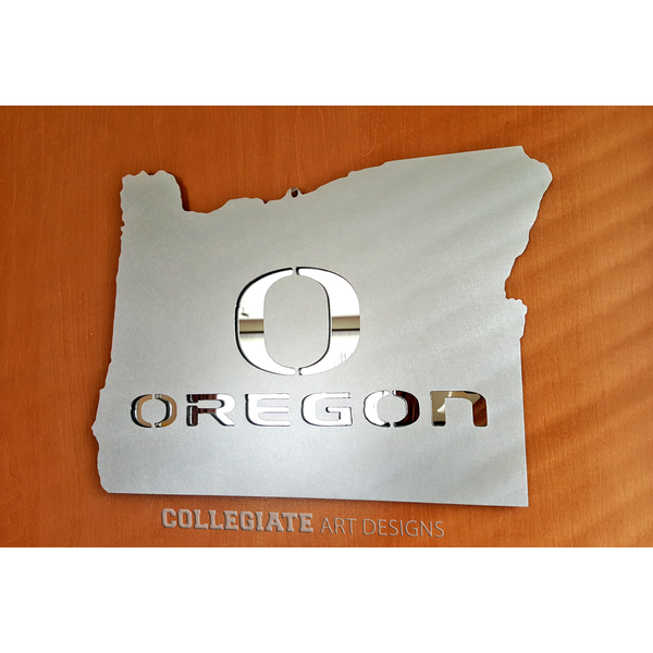 O-Oregon In Oregon - Brushed Aluminum on Mirror - Wall Art