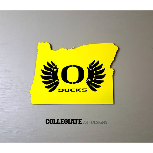 O-Wings In Oregon - Yellow on Black - Wall Art