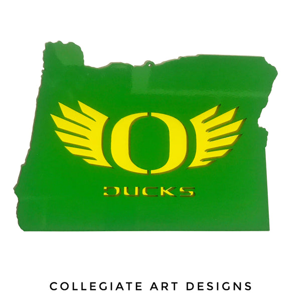 O-Wings In Oregon - Green on Yellow - Wall Art