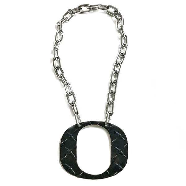 O Chain-University of Oregon Ducks-Aluminum Diamond Plate-Black-O Necklace