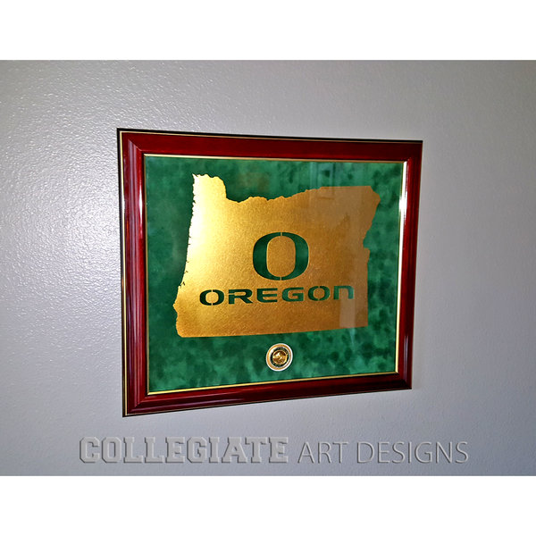 O-Oregon In Oregon - 24K Gold - Framed Wall Art
