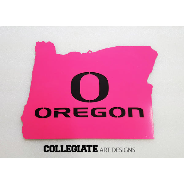 O-Oregon In Oregon - Pink on Black - Wall Art