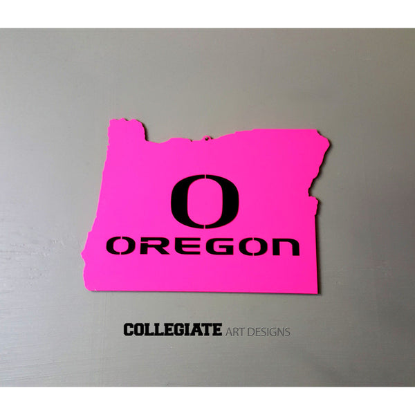 O-Oregon In Oregon - Pink on Black - Wall Art