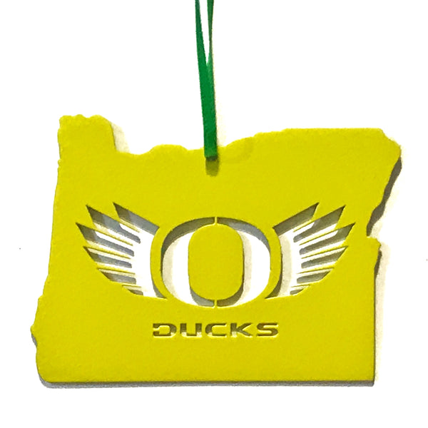Oregon Ducks O Wings Christmas Tree Ornament - Yellow - Wall Art