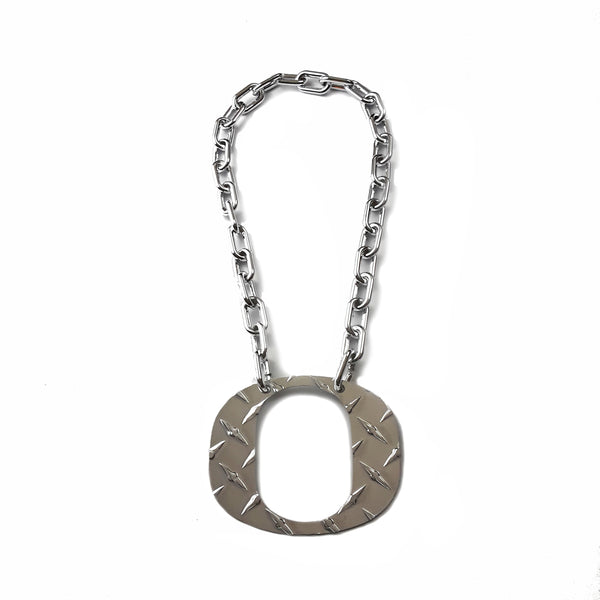 O Chain-University of Oregon Ducks-Aluminum Diamond Plate-Chrome-O Necklace