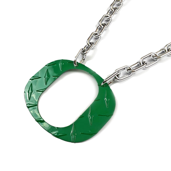O Chain - Large Green Diamond Plate - O Necklace