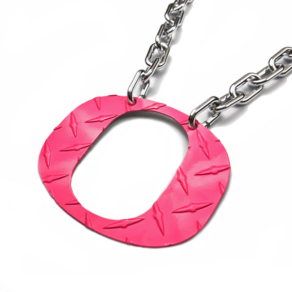 O Chain - Large Pink Ducks O Diamond Plate - O Necklace