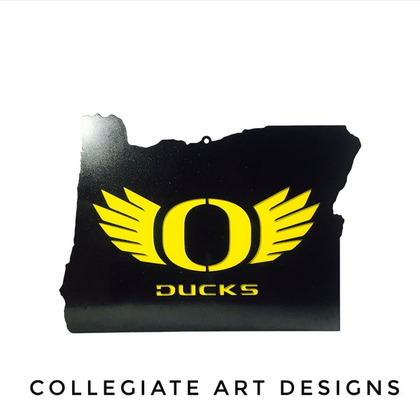 O-Wings In Oregon - Black on Yellow - Wall Art