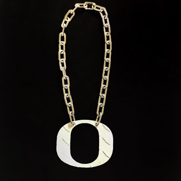 O Chain - Large White Ducks O Diamond Plate - O Necklace