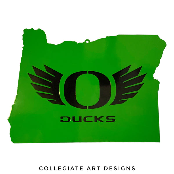 O-Wings In Oregon - Green on Black - Wall Art